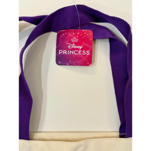 Disney Princess Tote Bag “Make Your Own Fairytale” Canvas Tote Purple Handles - Picture 3 of 5